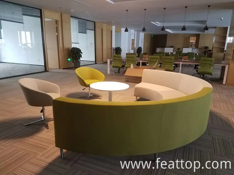 Modern design fabric or PU leather round shape sectional office sofa set